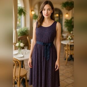 #1685 PerSeption Concept Blue and Pink Tie Front Sundress Sz. XL